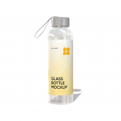 glass bottle water bottle borosilicate mockup