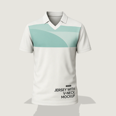 Jersey with v-neck polo shirt