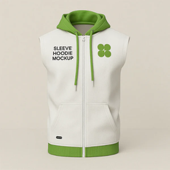 Sleeveless zip hoodie